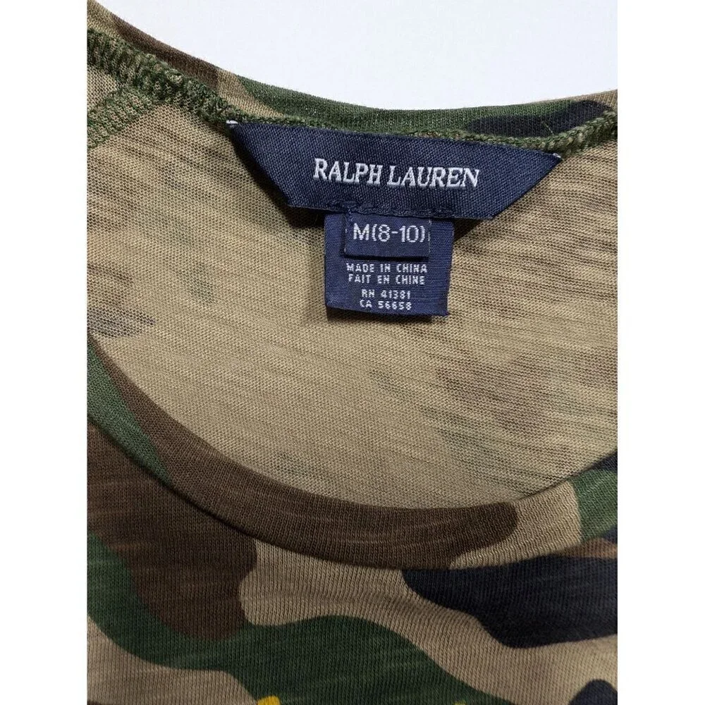 Ralph Lauren‎ Camouflage Dress Graphic Tee State Park Girls Medium (8-10)